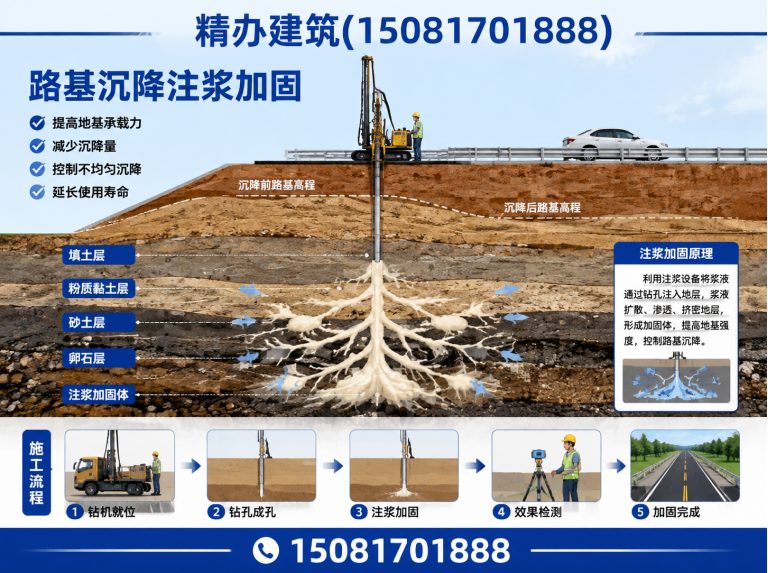 邯郸冀南新区基础下沉注浆顶升展示图